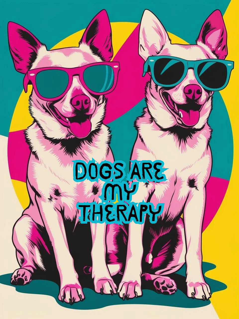 Dogs Are My Therapy - A4 Digital Art Print